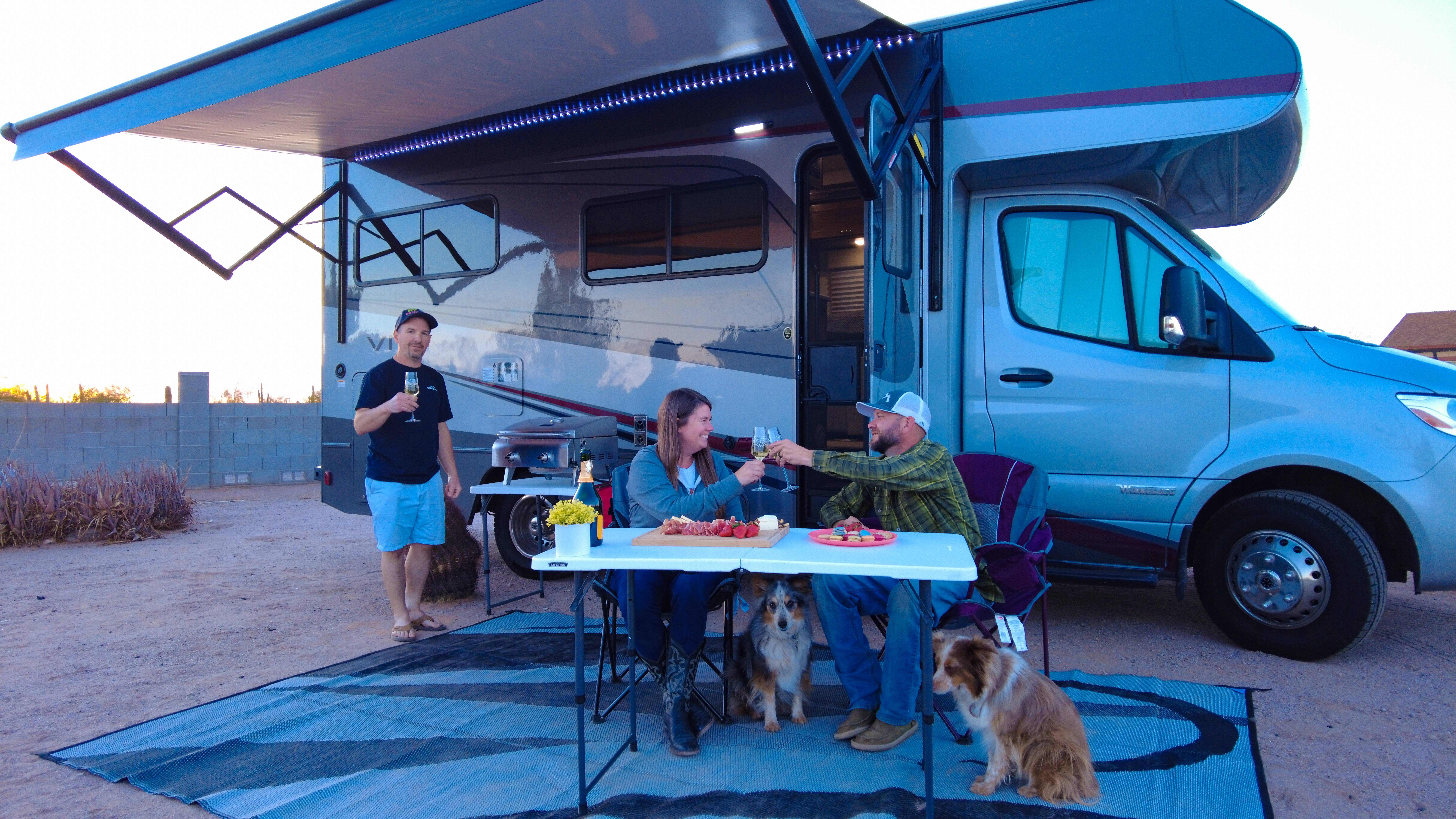 camper with awning